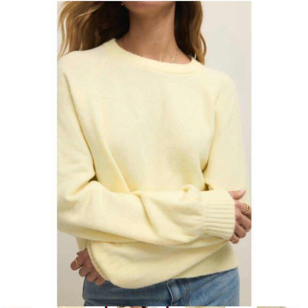 Z Supply Soft Cream Crew Neck Sweater Size Medium